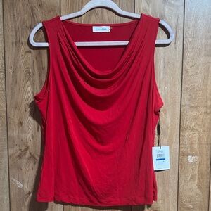 Calvin Klein Red Sleeveless Blouse
